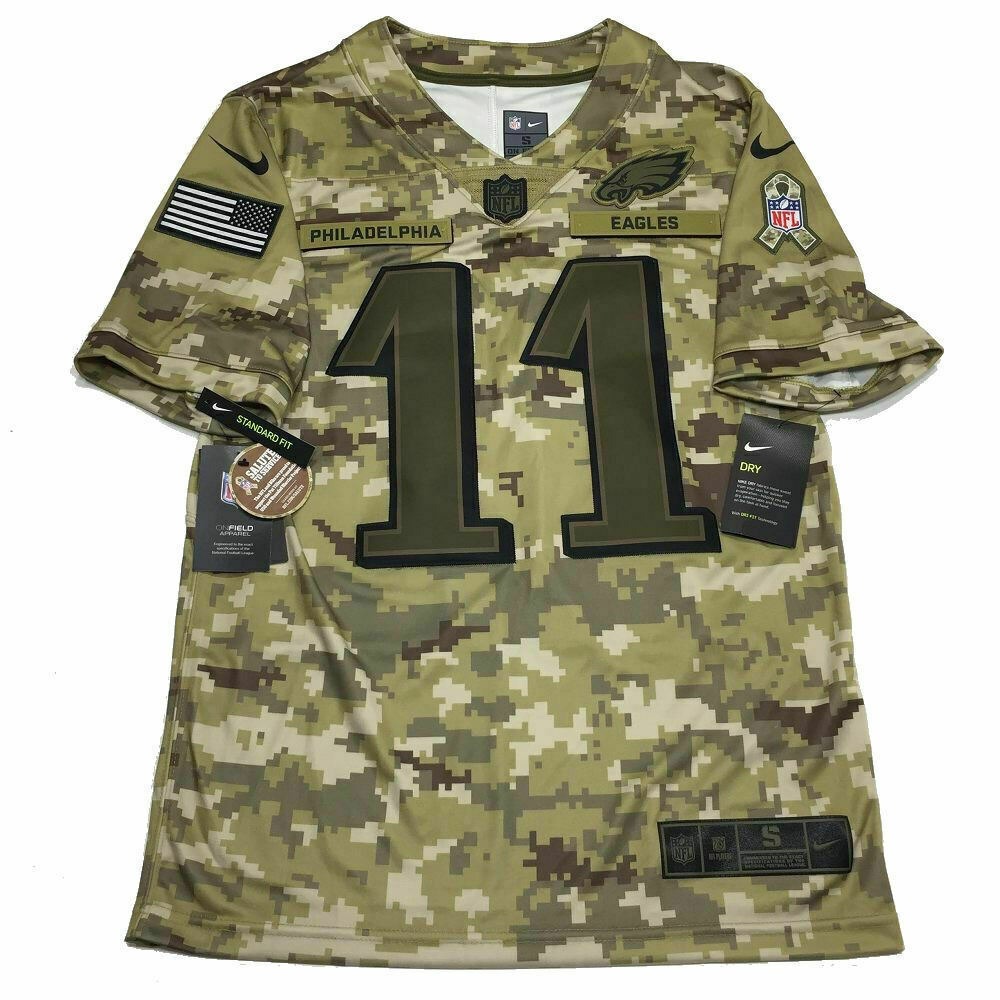 NWT Carson Wentz Philadelphia Eagles Jersey S‎ Salute to Service Camo NFL Mens